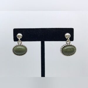 NWOT Premier Designs Silver and  Olive post Earrings